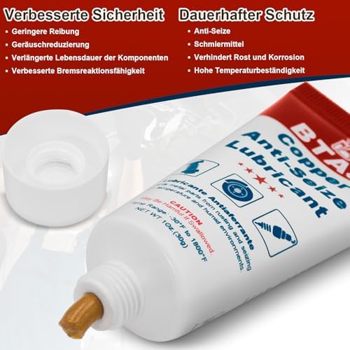 BTAS Copper Anti-Seize Thread Lubricant Brake Caliper Pin Grease & Dielectric Grease for Electrical Connectors Automotive Spark Plug