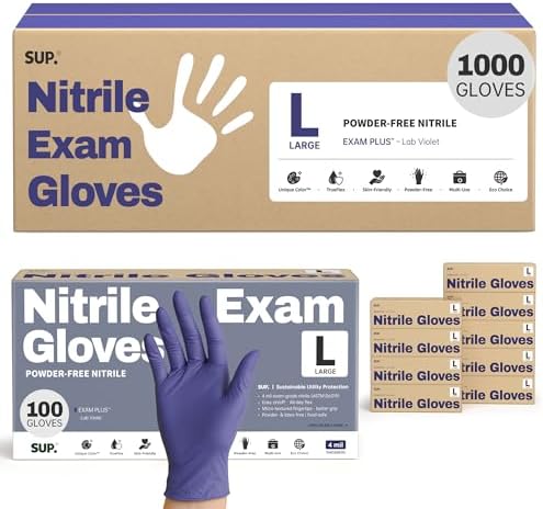 Supmedic SUP Exam Plus® Nitrile Gloves, Powder-Free Disposable Lab Violet