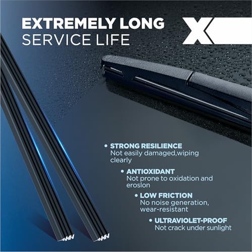 12 Inch Rear Wiper Blade Replacement for Honda CRV 2022-2017;Jeep Wrangler 2024-2018;Nissan Armada 2024-2005 Murano 2023-2009 Cube 2014-2009 OEM Quality Back Windshield Wiper Blade(12B/H306)