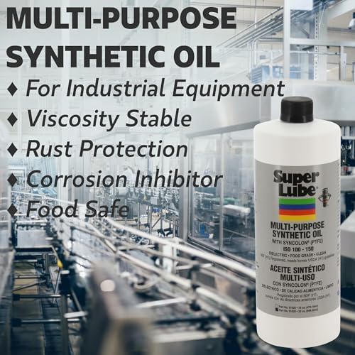 Super Lube Multi-Purpose Synthetic Oil w/Syncolon - Waterproof - NSF Rated - Industrial Grade - 3D Printer, Tool & Maintenance Use - Translucent White - Bottle - 4 oz (51004) (Pack of 2)