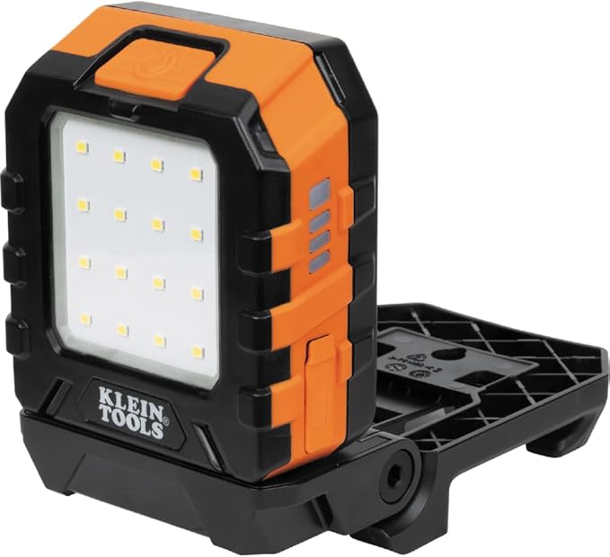 Klein Tools 56416 Rechargeable LED Work Light, 1000-Lumens, Magnetic Work Light with 3 Modes, 360-Degree Rotation and Kickstand, Compatible with MODbox Rail System