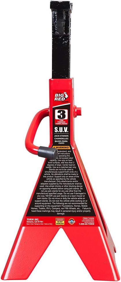 Eisen Heavy Duty 3 Ton Floor Jack For All Terrain Vehicle Low Profile Hydraulic Jack, Steel Service Jack Quick Rise With Double Pump Quick Lift and BIG RED T43006 Torin Steel Jack Stands (Fits: SUVs and Extended Height Trucks): 3 Ton (6,000 lb) Capacit...