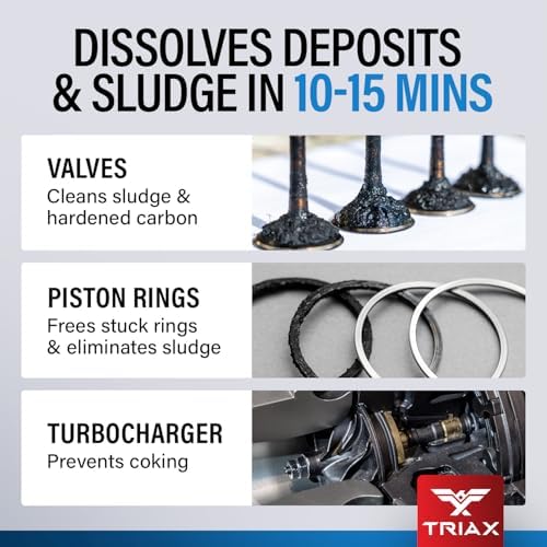 TRIAX Pro Engine Flush Oil-Based Deep Clean Motor Oil Flush Removes Sludge & Carbon | Non-Solvent | Safe for Engine, Seals, Injectors | Professional Shop Grade (16 oz - Pack of 12)
