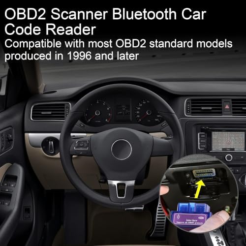 OBD2 Scanner Bluetooth Car Code Reader for Dual-OS 2PCS Blue