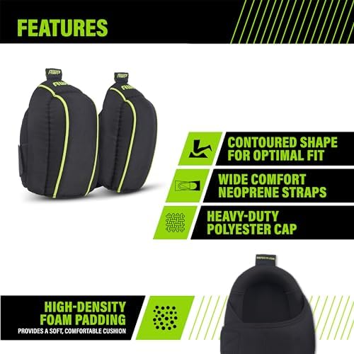 AWP Flooring Knee Pads, One Size, 1 Pair, Black