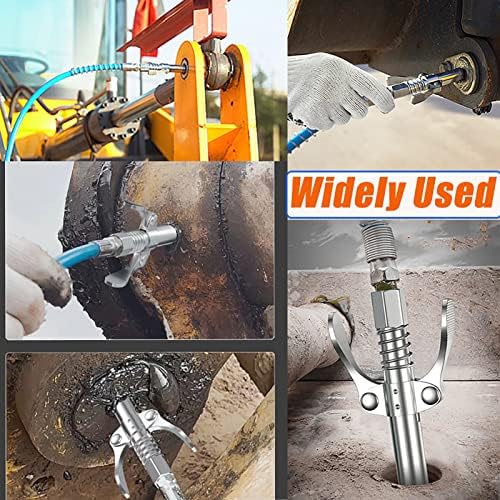 Grease Gun Coupler Grease Gun Tip Quick Lock and Release Lube Grease Gun Fittings Dual Handle Grease Nozzle Coupler Upgraded to 12000 PSI,Compatible with All Grease Guns 1/8" NPT Ends Accessories