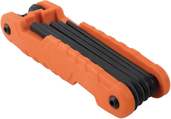 Klein Tools 70550 Hex Wrench Key Set, 11 SAE Sizes, Heavy Duty Folding Allen Wrench Tool with Extra Long Hex Keys
