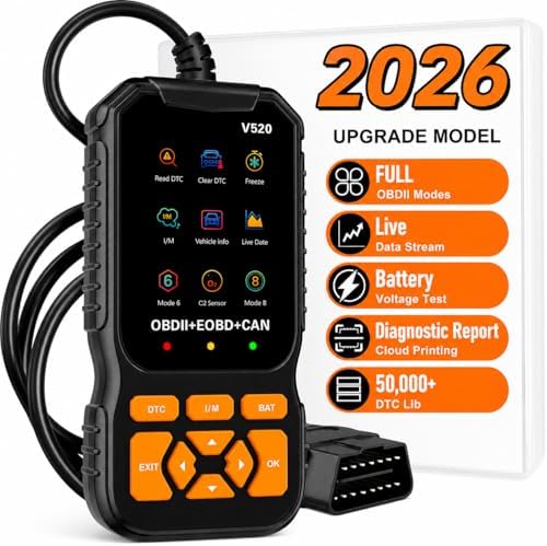 V520 OBD2 Diagnostic Scanner Tool - Quickly Engine Check Light Code Reader, Voltage Tester, I/M Readiness, Reset, and Code Eraser, Suitable for All OBD II Protocol Car & Truck Since 1996