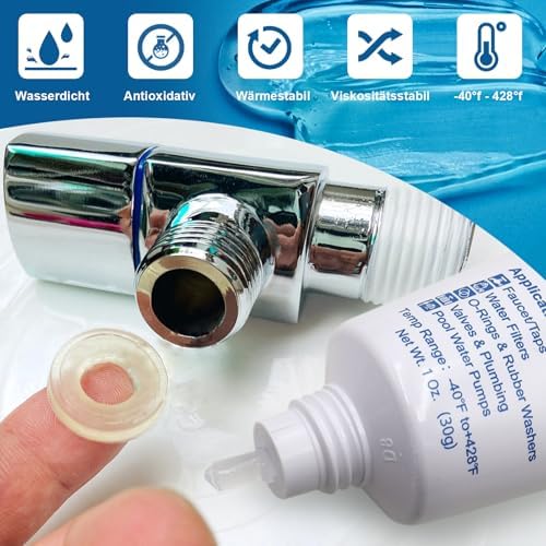 ZDBB Plumbers O Rings Silicon Grease Tube for Pool Lube Pumps & Filters Rubber Seals Faucet Valve Silicone Grease Lubricant Spa O Ring Lubricant,1 oz 3-Pack