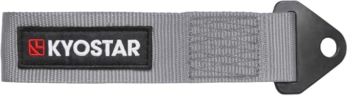 Kyostar Universal Racing Tow Strap for Front or Rear Bumper Towing Hooks, High Strength Tow Straps, Upgrade Version (Gray)