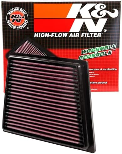 K&N High-Flow Original Lifetime Engine Air Filter: Washable, 33-2955