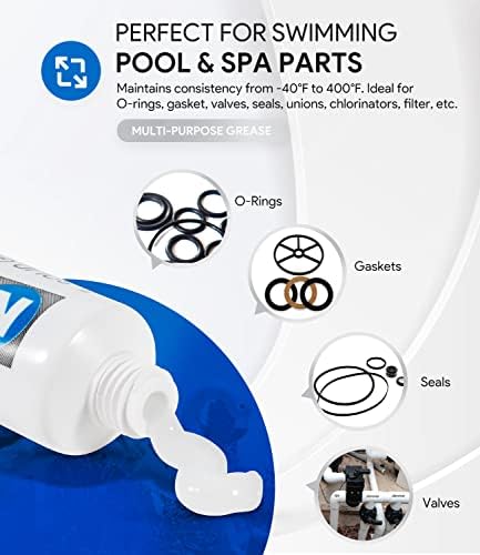 Replacement for Hayward SPX0327 3 Ounce Waterproof Lube for Swimming Pool Metal Parts O-Ring Gasket Silicone Lubricant, Plumbers Grease 3 oz Tube Lubricant (Limited Edition)