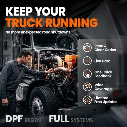 ANCEL NEW HD430 Heavy Duty Truck Scanner, DPF Maintenance Service for Cummins & Caterpillar Engine, Full System HDOBD Diesel Scanner, J1939 Scan Tool Code Reader for Diesel Trucks (Green)