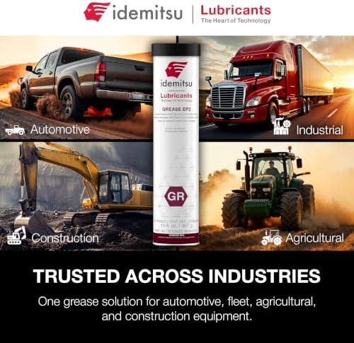 Idemitsu EP2 Red All Purpose Grease NLGI 2 – 14 oz Cartridge, 5 Pack