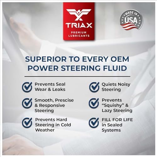 TRIAX OEM Grade PSF Power Steering Fluid, Synthetic, Universal, Arctic Grade -50 Cold Flow, Fits Most Asian, US, and European Cars, Full Synthetic with Esters, Widest Spec Application (1 Quart)