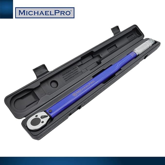 MichaelPro 1/2-Inch Drive Click Torque Wrench, 25–250 ft-lb (33.9–339 Nm), Heavy Duty Manual Adjustable Torque Wrench for Automotive & Industrial Use, Dual Scale, Durable Ratchet Head | MP001221