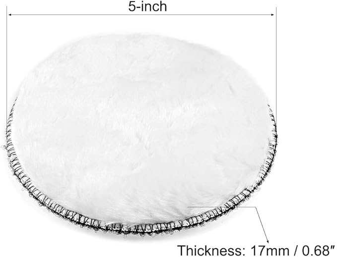 uxcell 5" Wool Polishing Pad Hook and Loop Buffing Wheel for Orbital Polisher Buffer 8 Pcs