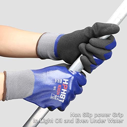 Waterproof Work Gloves,Winter Work Heavy Duty Oil Resistant Gardening with Nitrile Coating