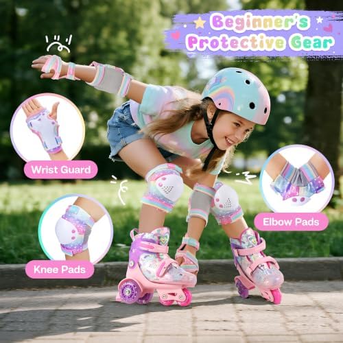 Girls Knee Pads for Kids, Toddler Knee and Elbow Pads Set