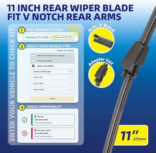 5 PLUS® 11 Inch Rear Windshield Wiper Blade - Original Quality,Quiet Wiping