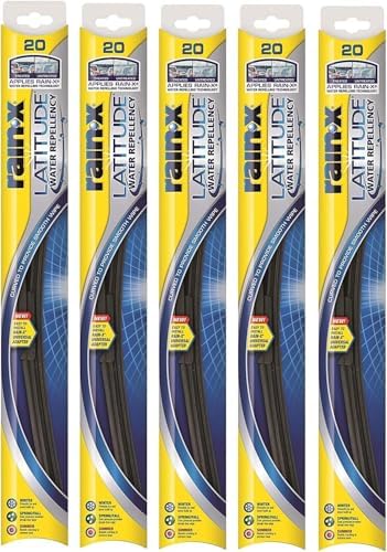 Rain-X 5079277-2-5PK Latitude 2-IN-1 Water Repellency Wiper Blade, 20" (Pack of 5)