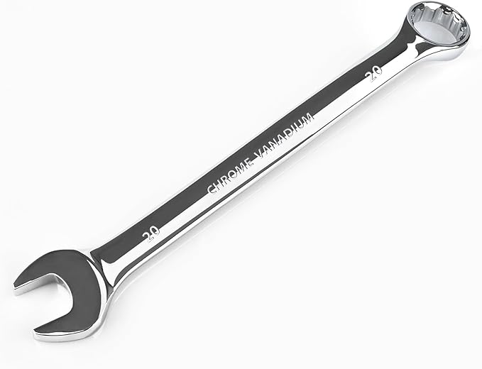 20mm Wrench, Industrial Grade Spanner, Combination Wrenches Metric with 12-Point Box End, 15-Degree Offset, 20mm Wrenches Chrome Vanadium Steel Mirror Polished