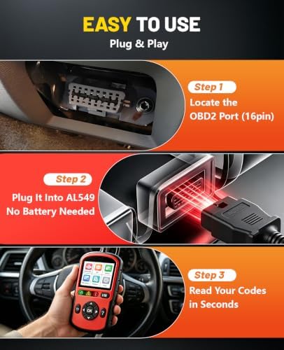 Autel OBD2 Scanner Autolink AL549, Car Code Reader for Check Engine Light, OBD2 Scan Tool for Read & Clear Fault Codes, Battery Test & Live Data, OBDII Diagnostic Tool for 1996+Cars and Trucks