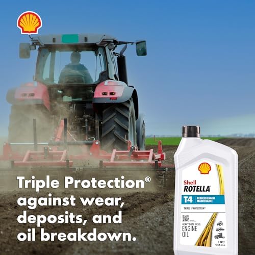 Shell Rotella T4 Triple Protection 15W-40 Diesel Engine Oil, 1 Quart (6 Pack)