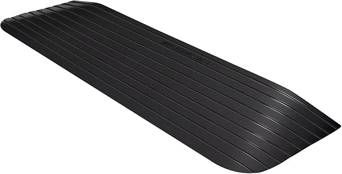 Ruedamann 2“ Rise Threshold Ramp, Durable Solid Rubber with 2200lbs Load Capacity, Non-Skid and Anti-Slip Surface, Wheelchair Ramp for Doorways and Bathroom