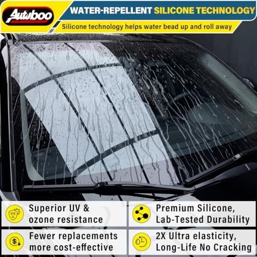 AUTOBOO Pro Silicone Windshield Wiper Blade 24"+19" All-Season Performance