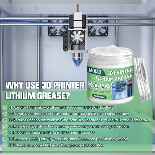 JAOJAO 100g 3D Printer Grease,Reduces Friction & Protects Rails & Bearings