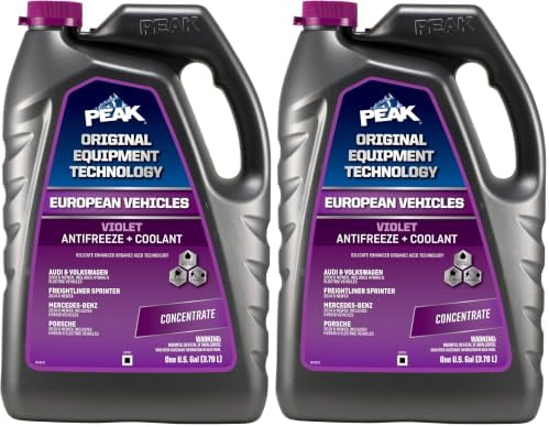 PEAK OET Extended Life Violet Concentrate Antifreeze/Coolant for European Vehicles, 1 Gal. (Pack of 2)