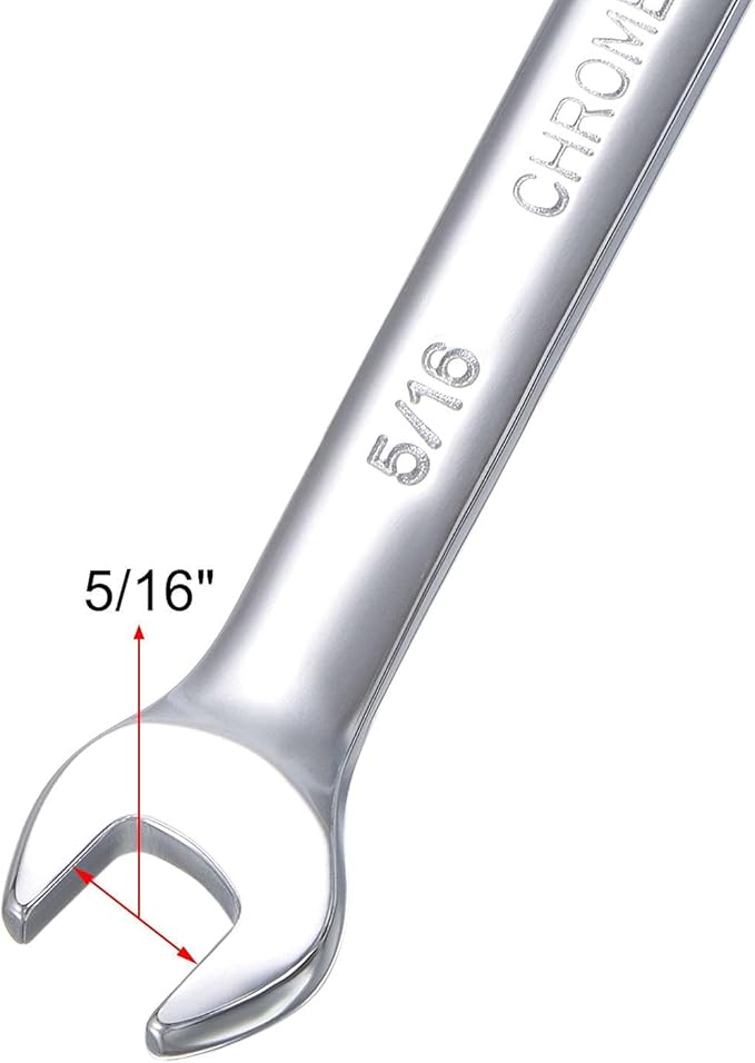 uxcell 5/16 Inch Ratcheting Combination Wrench SAE 72 Teeth 12 Point Ratchet Box Ended Spanner Tools, Cr-V