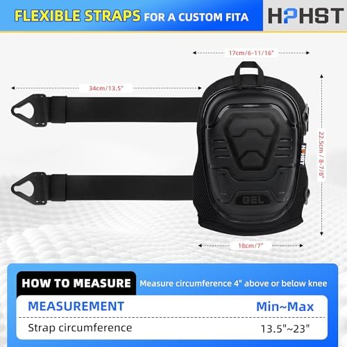 Professional Heavy-Duty Work Knee Pads with Gel & Foam Cushion – Slip-Resistant Support for Construction, Flooring, and Gardening (Black)
