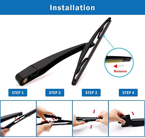 WTI Rear Wiper Arm Blade Set Compatible With Ford Edge 2007-2014 / Compatible With Lincoln MKX 2007-2014 SUV Rear Windshield Window Wiper Kits Assembly New Replacement Fit 9T4Z17526F 9T4Z17526-F