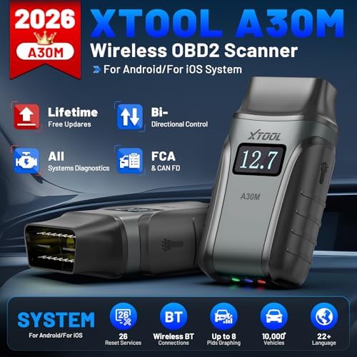XTOOL A30M V2.0 OBD2 Scanner Diagnostic Tool, 26 Resets, All System