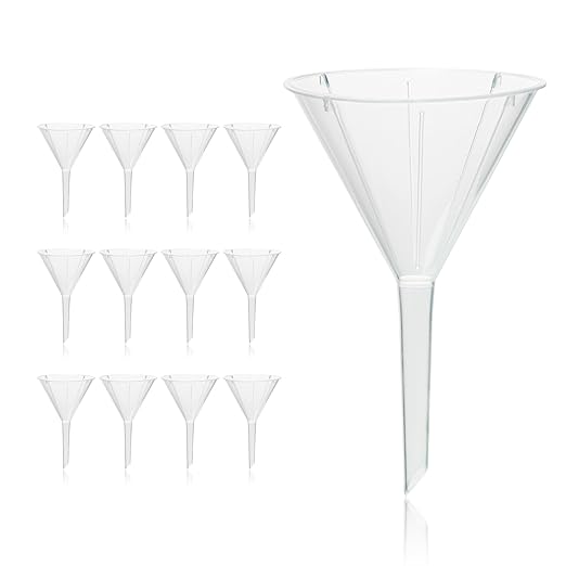 Utile 12pcs Plastic Analytical Funnel Set, PP Material, Top Diameter 40mm, Small Funnel for Lab Bottles, Recreational Activities, 4512.0012.12