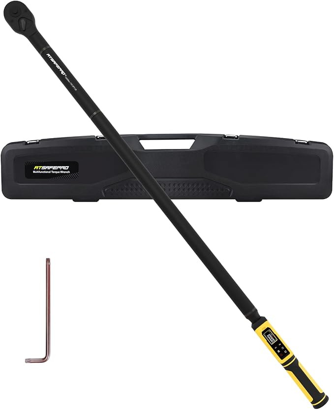 ATsafepro Digital Torque Wrench 3/4-Inch Drive, 15-1000 Nm(11-737.5 ft-lb),±2% Accuracy, Vibration/Buzzer/LED Alert,5 Units, 9 Presets & 500 Data Storage, 3/4 Torque Wrench for Truck, Heavy Machinery