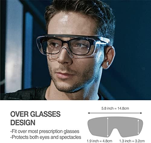 DEX FIT Safety Glasses SG210 Series - Anti-Fog & Scratch Resistant Z87.1 Certified, Adjustable Temples