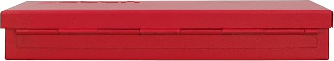URREA Metal Tool Box - 9.6" x 5" x 1.4" Portable Tool Storage/Organization Box with 24 Gauge Construction & Durable Red Finish - 4725