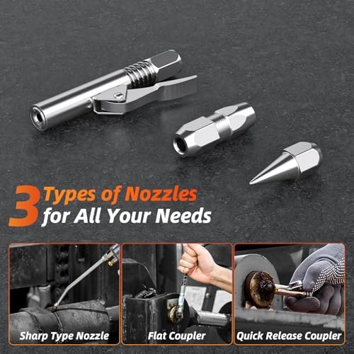 Cordless Electric Grease Gun 10000 PSI, 6.8 oz/min High Output