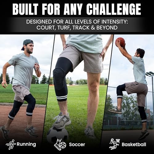 Dirt Defence Basketball Knee Pads - 2Pcs Large Size Padded Knee Compression Sleeve for Legs - EVA Shock-Absorbing Support for Sports Training and Recovery - Volleyball, Soccer, Weightlifting, Baseball - Large