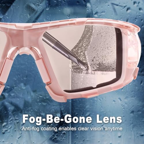 UKNOW Safety Glasses - Anti Fog Wraparound Lenses - Removable Foam Gasket - ANSI Z87.1 Protective Eyewear - Impact Resistant