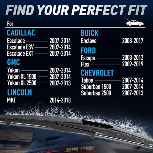 Rear Wipers for Chevrolet Tahoe 2007-2014/ Buick Enclave 2008-2017