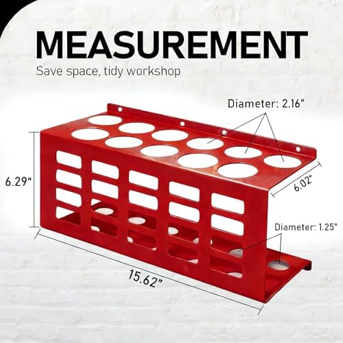 Metal Wall Mount Caulk Tube Holder Rack, Red