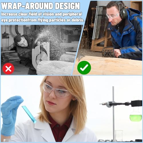 50 PCS Safety Glasses for Men Women, ANSI Z87.1 Eye Protection Glasses