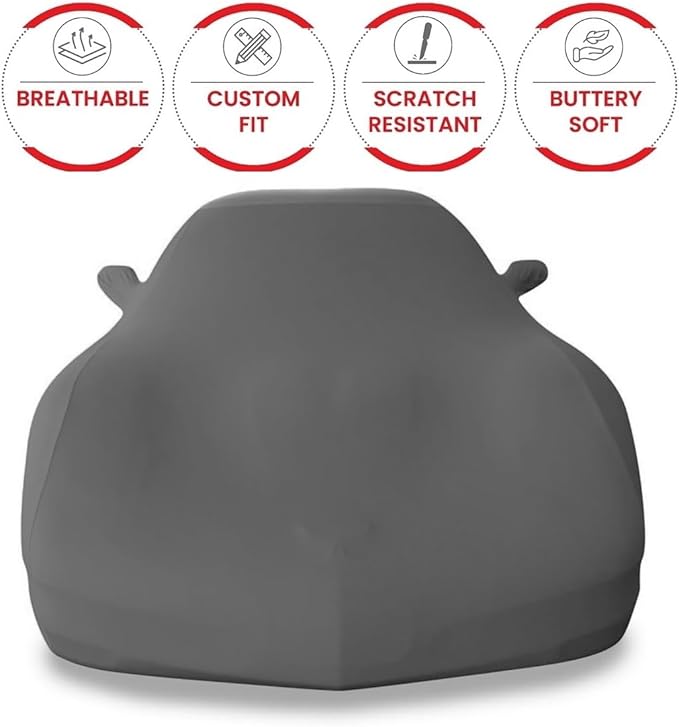C5 Corvette Indoor Car Cover - Custom Fit Ultraguard Stretch Satin - The Ultimate High End Fit with Storage Bag for 1997-2004 C5, Z06, Convertible, Hardtop Corvettes (Dark Gray)