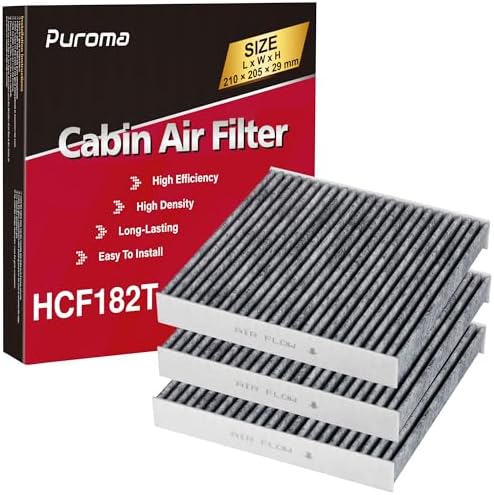 Puroma 3 Cabin Air Filter Activated Carbon for CP182 CF11182 Honda Acura