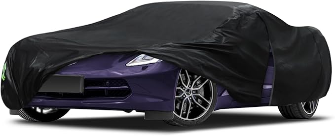 Migaven 6 Layers Car Cover Custom Fit for Corvette C4 C5 C6 C7 C8 1980–2025, Waterproof Full Exterior Cover with Door Zipper (Not Include Mirror Pocket)