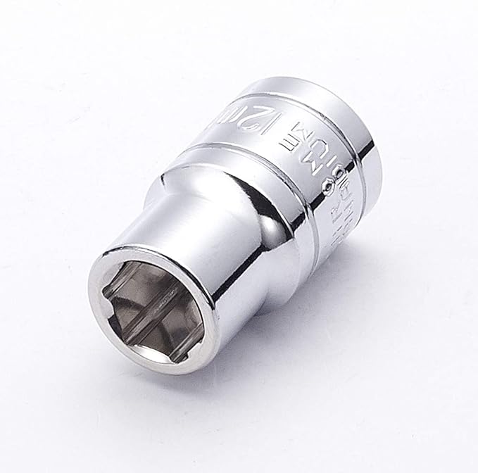 Utoolmart 1/2-Inch Drive 12mm 6-Point Shallow Socket, Metric, Cr-V Chrome-vanadium 1 Pcs